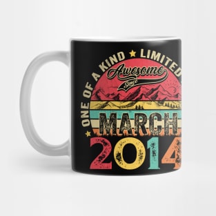 10 Years Old Awesome Since March 2014 10th Birthday Mug